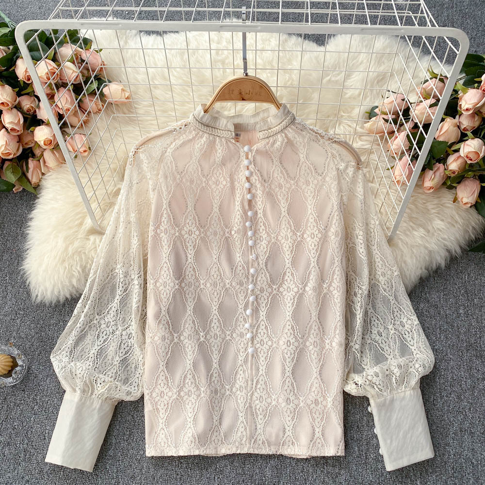 Cute Lace Long Sleeve Top on Luulla