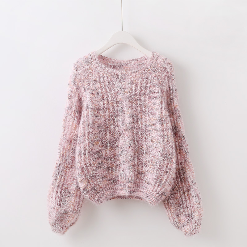 Simple round neck long sleeve sweater 