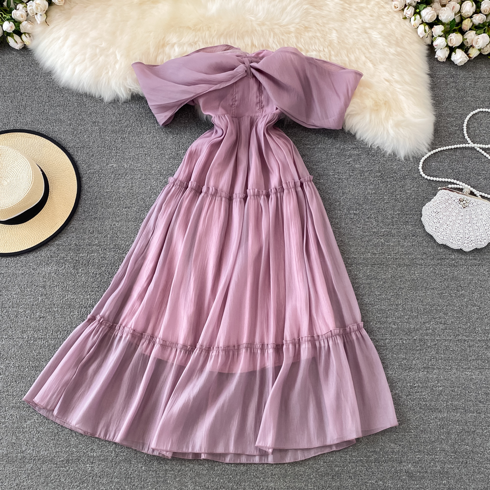 Purple A Line Short Dress Off Shouler Party Dress