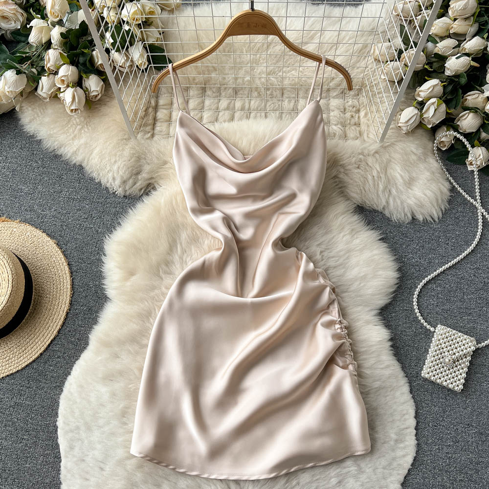 Simple Satin Short Dress, Fashion Dress on Luulla