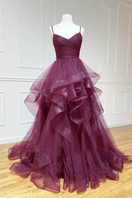 Stylish Tulle Long A Line Prom Gown Formal Dress