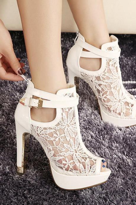 Sexy lace high heels