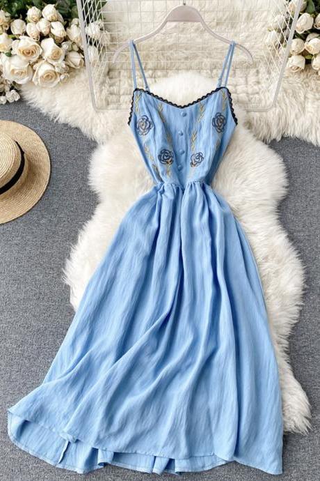 Cute A Line Embroidery Dress Girl Dress