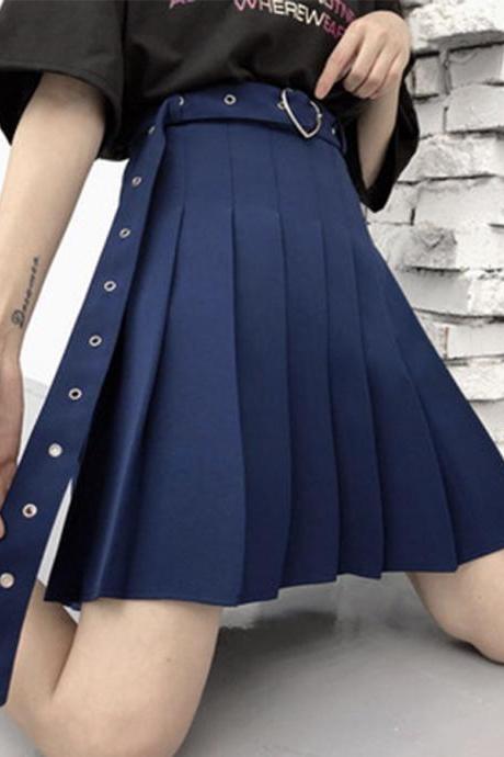A line pleated skirt 