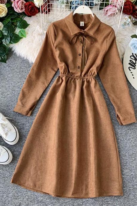 Cute A Line Long Sleeve Dress Autumn Clothing