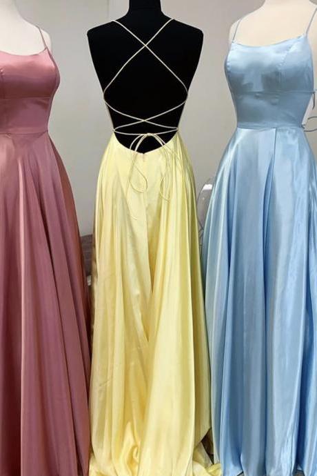 Simple Satin Long Prom Dress Evening Dress