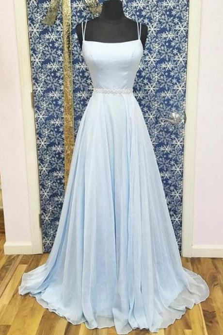 Simple Light Blue Prom Dresses Evening Dresses