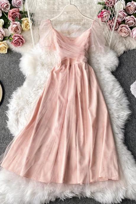 Pink Tulle Short Dress Summer Dress