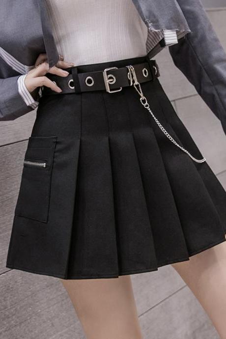 Stylish A line short skirt pleated skirt