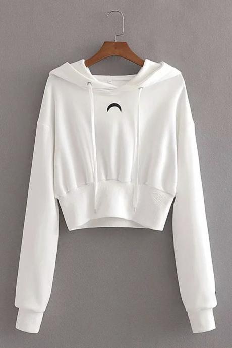 Simple white long sleeve hoodie