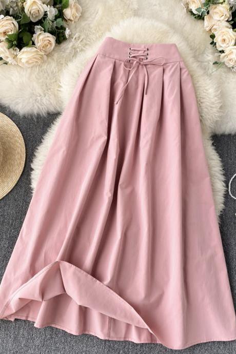 Pink A line skirt cute skirt