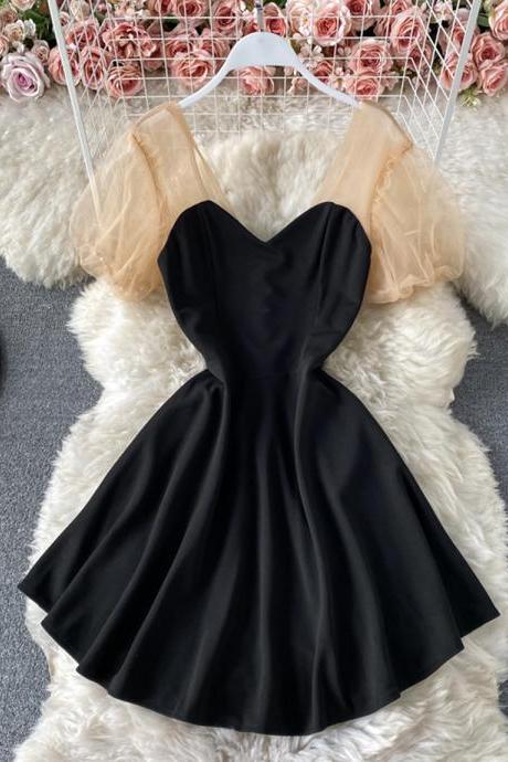 Cute A line black dress 