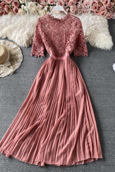 A line chiffon lace short dress fashion dress
