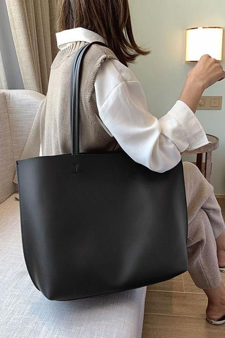 Simple large-capacity bag women's shoulder bag
