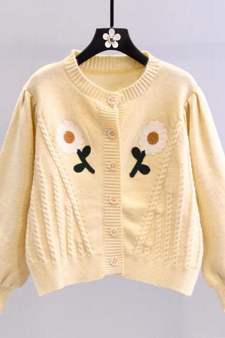 Cute cardigan long sleeve sweater
