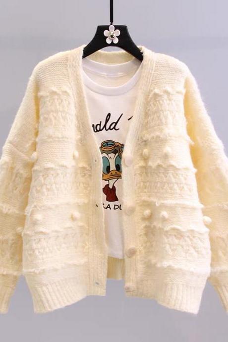 Cute cardigan long sleeve sweater