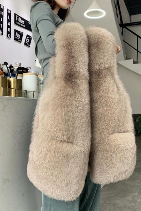 Fashionable Faux Nursing Fur Vest
