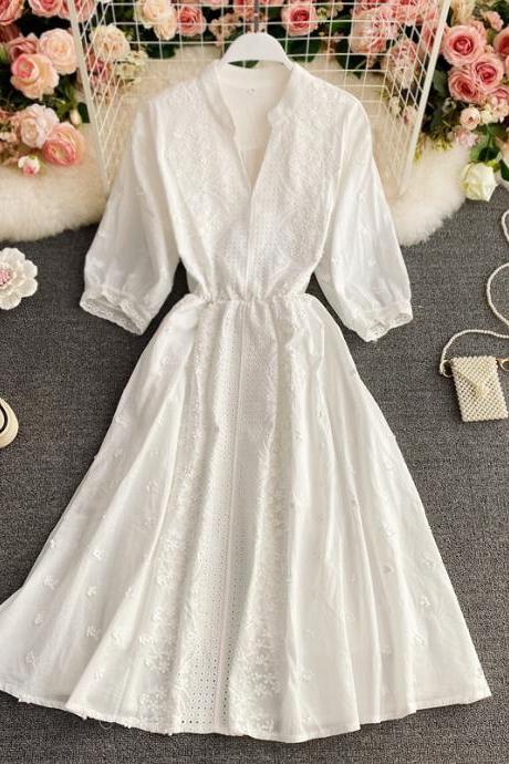 Elegant A Line Lace Dress White Fashion Dress