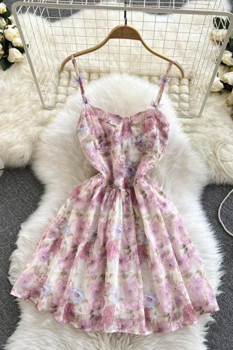 Cute floral short dress fashion dress
