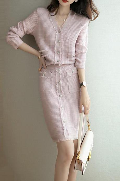 Fashionable two-piece knitted dress fashion dress