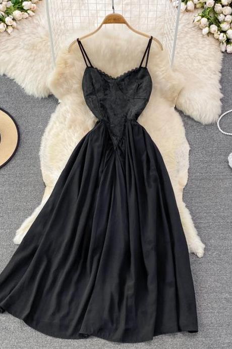 Cute Black A Line Dress Black Fashion Dress