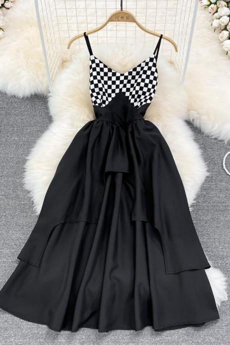 Black A Line Short Dress Fashion Girl Dress