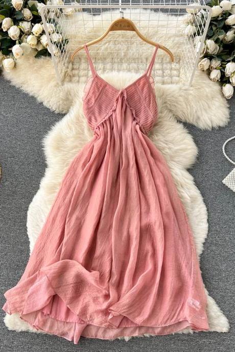 Pink V Neck Short Dress A Line Fashion Dress