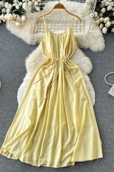Yellow A-line Short Dress Fashion Dress
