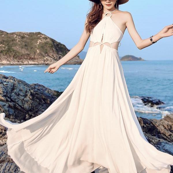 White Chiffon Long Dress 2026.Unique White Chiffon Long Dress Summer Dress on Luulla