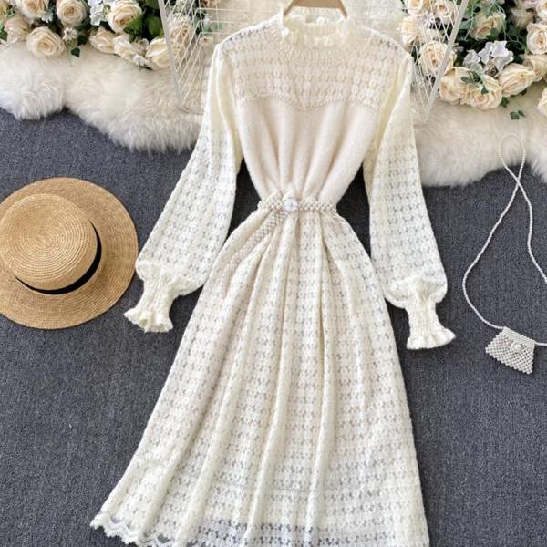 A Line Lace Long Sleeve Dress Fashion Dress on Luulla