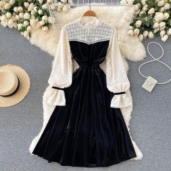 Blue A Line Long Sleeve Dress Fashion Dress on Luulla