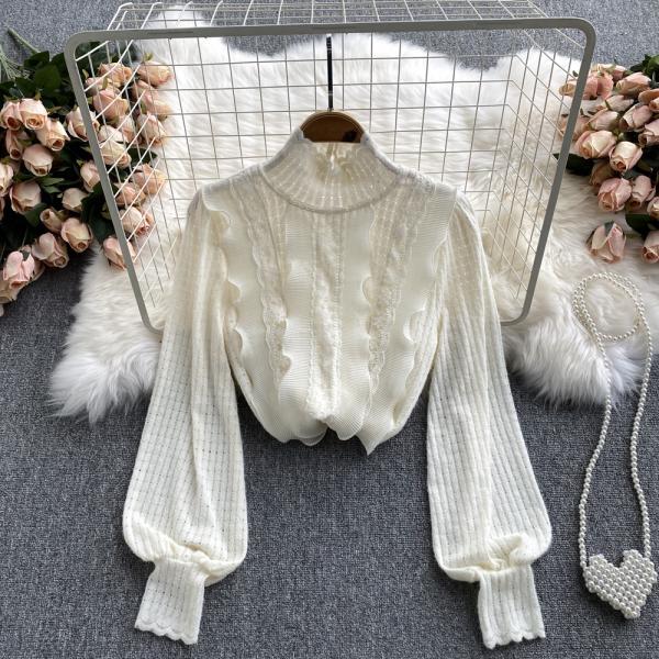 Cute Lace Long Sleeve Tops on Luulla