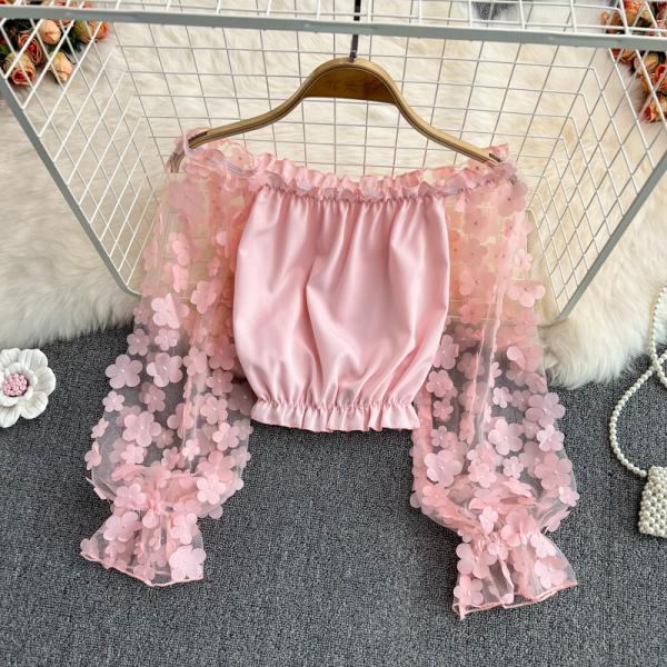 トップス LITTLE FLOWER CHIFFON BLOUSE yilon YILON Little flower chiffon blouse – YILON