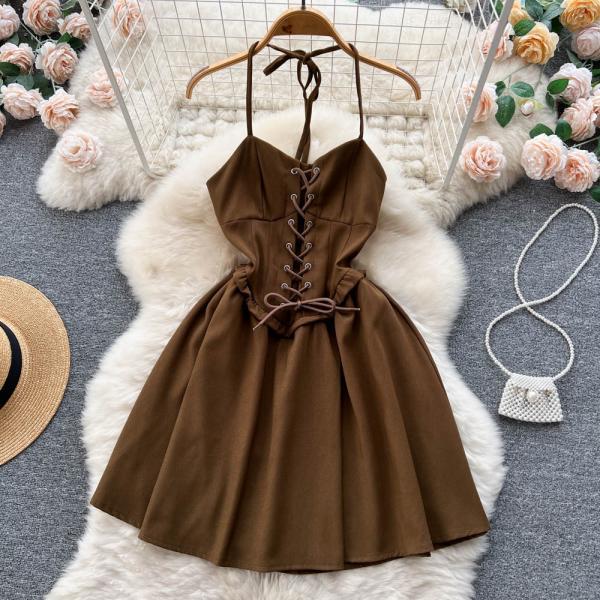 Cute Lace-Up Short Dress, A-Line Fashion Dress