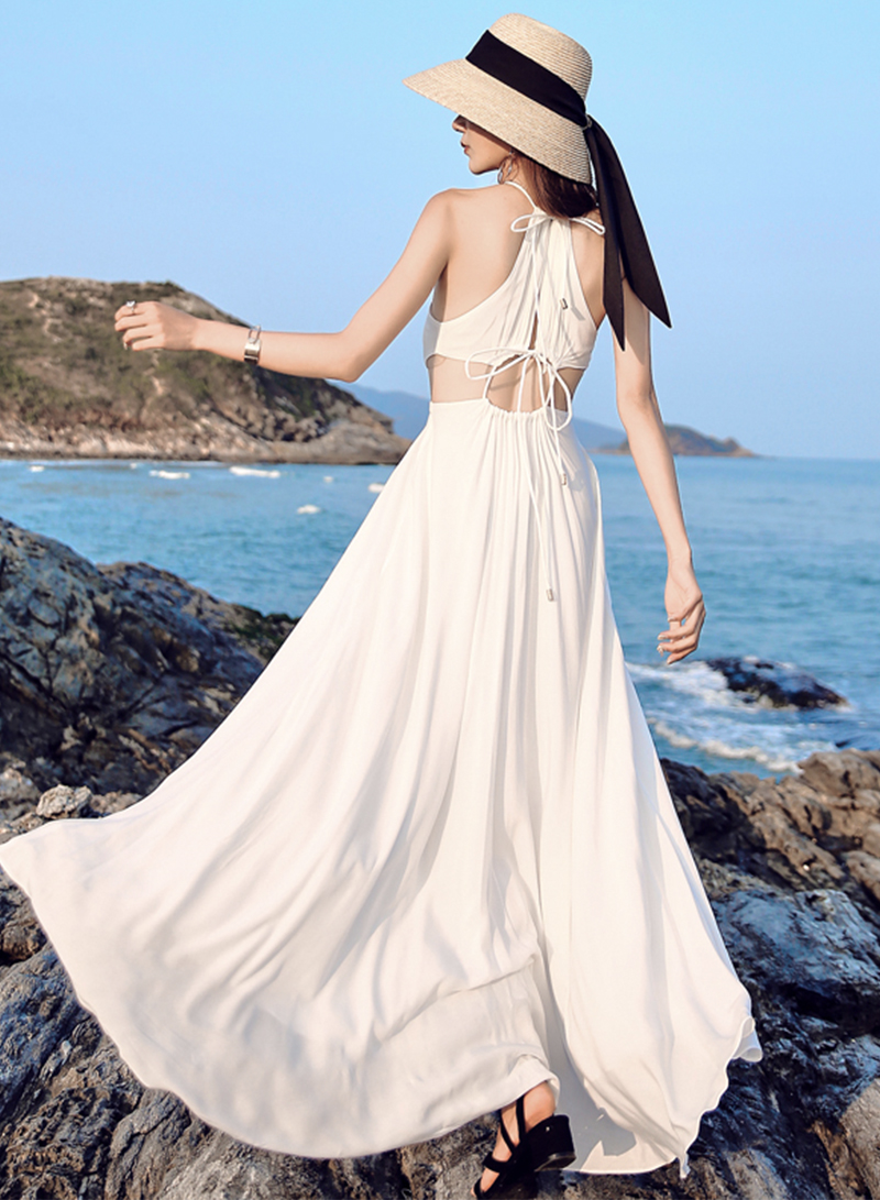White Chiffon Long Dress 2026.Unique White Chiffon Long Dress Summer Dress on Luulla