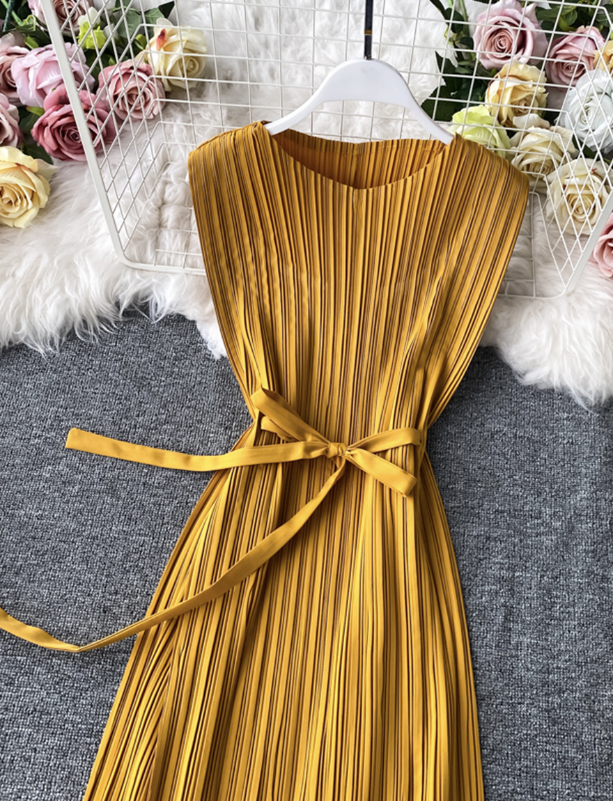 Luxury Pleated A-Line Dress