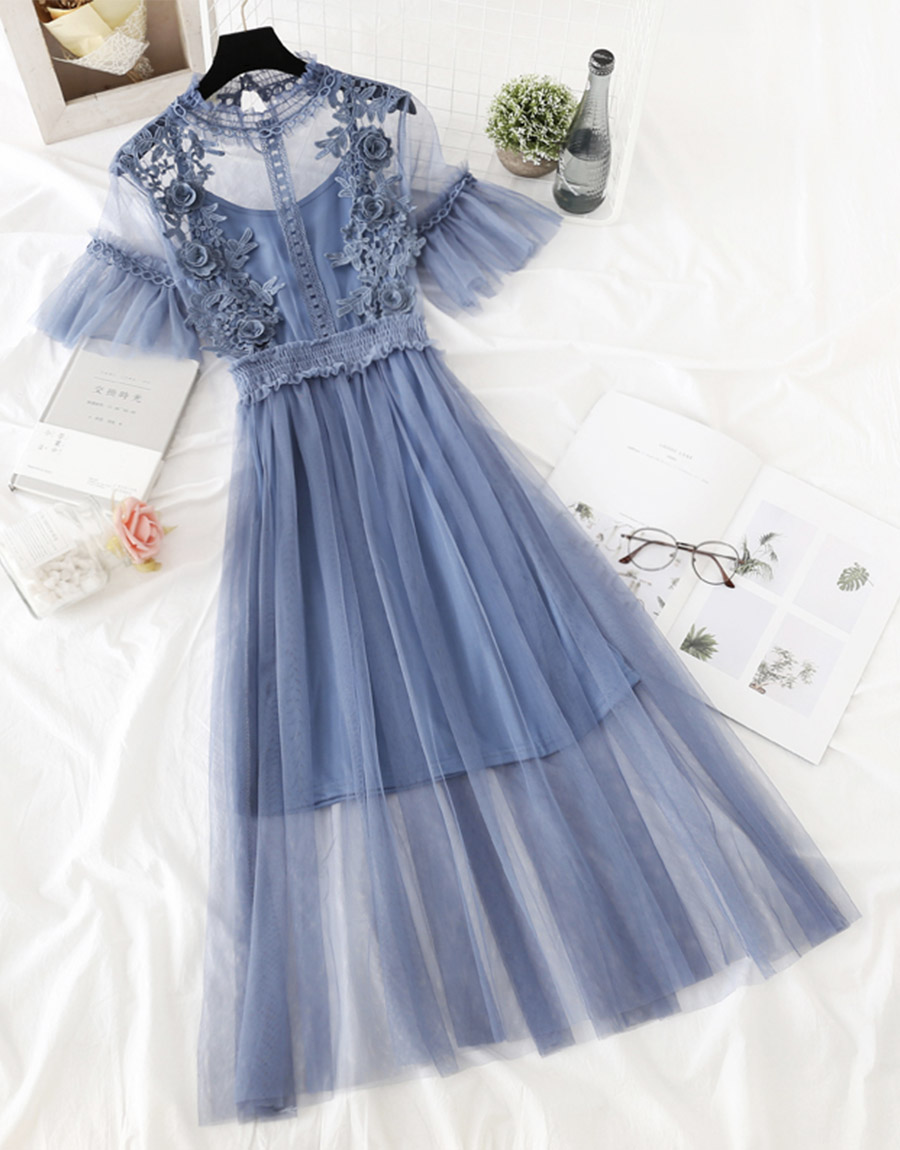 Cute A Line Tulle Lace Applique Dress Summer Dress on Luulla
