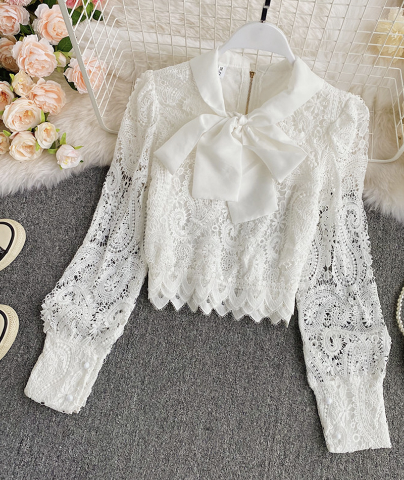 White Hollow Lace Top on Luulla