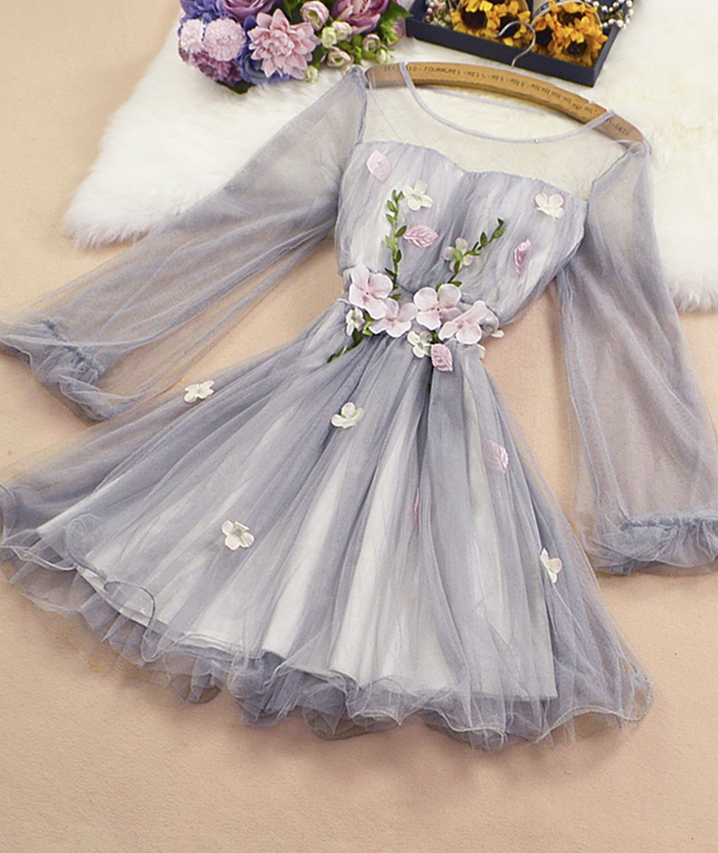 Gorgeous Ball Gown V Neck Tulle Applique Short Sleeves Long Wedding Dresses C4189 main image 0