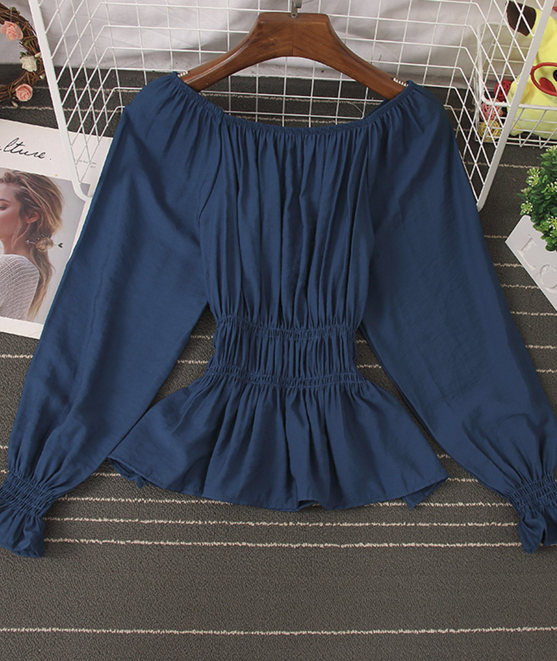 Simple Long-sleeved Waist Top on Luulla