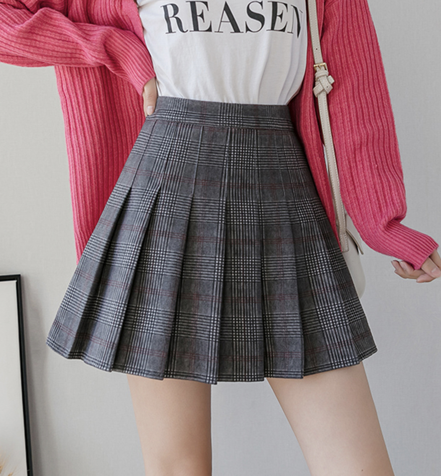 Cute A Line Plaid Skirt Short Skirt on Luulla