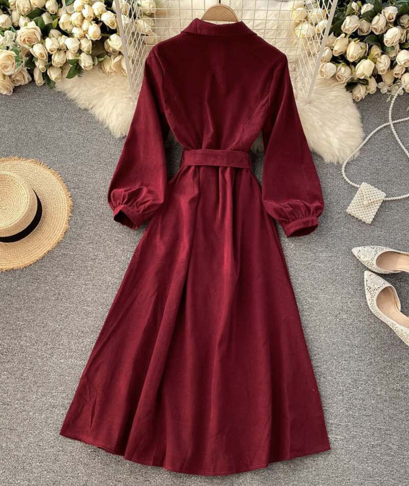 Stylish A Line Long Sleeve Dress on Luulla