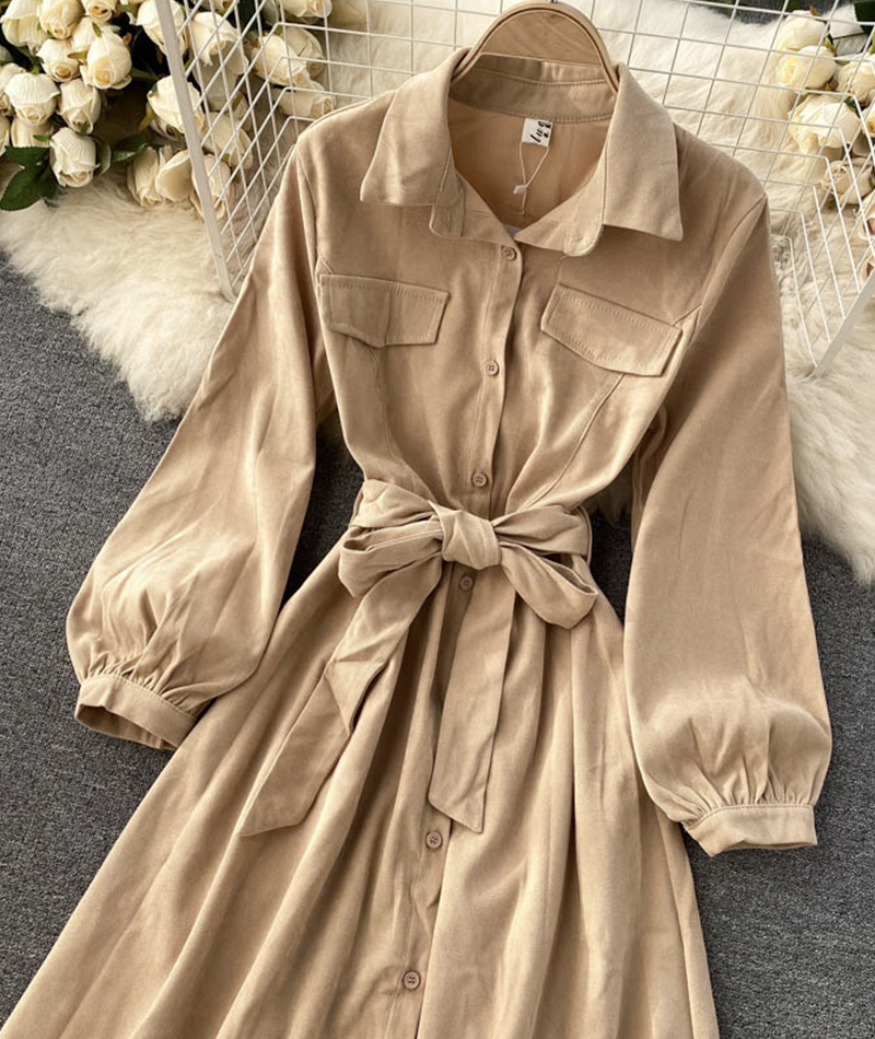 Stylish A Line Long Sleeve Dress on Luulla