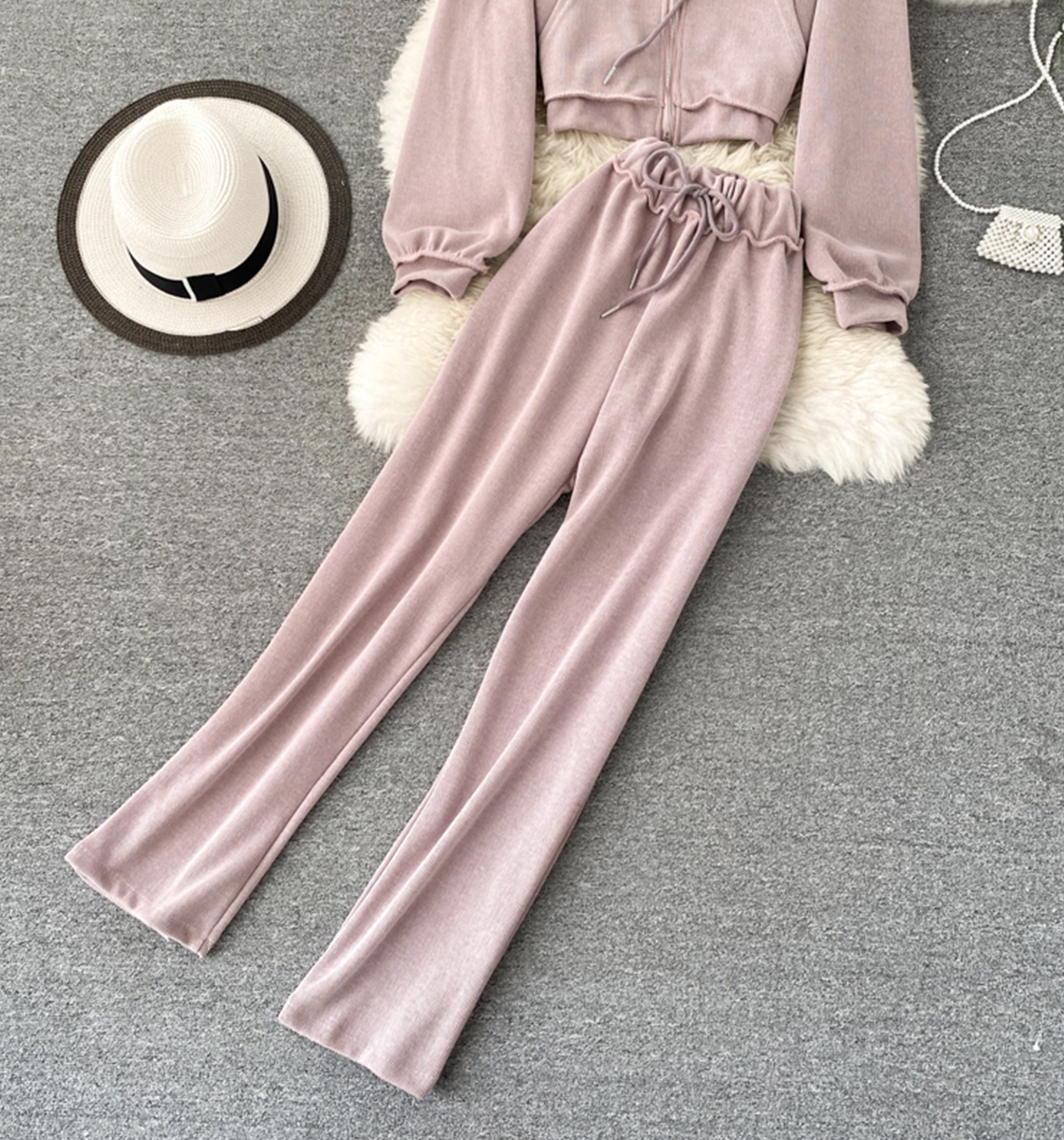 Stylish Two-piece Sets Cute Long-sleeved Hoodie + Loose Pants on Luulla