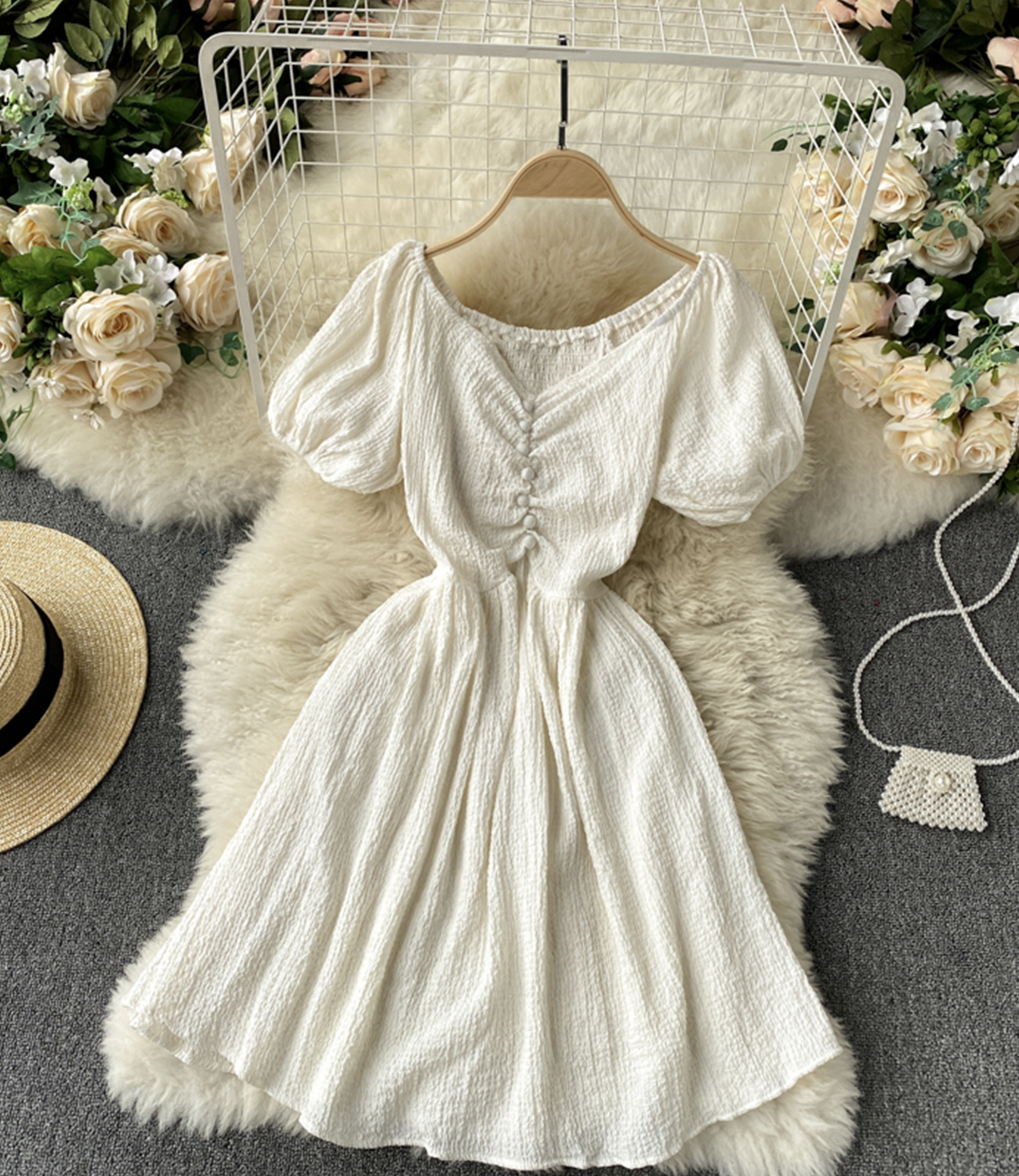 Cute V Neck Short Dress Fashion Dress on Luulla