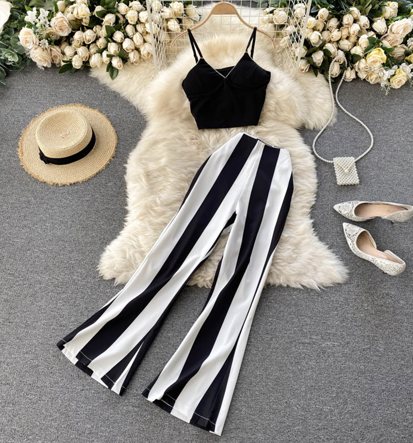 Stylish Two Pieces Sets Striped Suit on Luulla