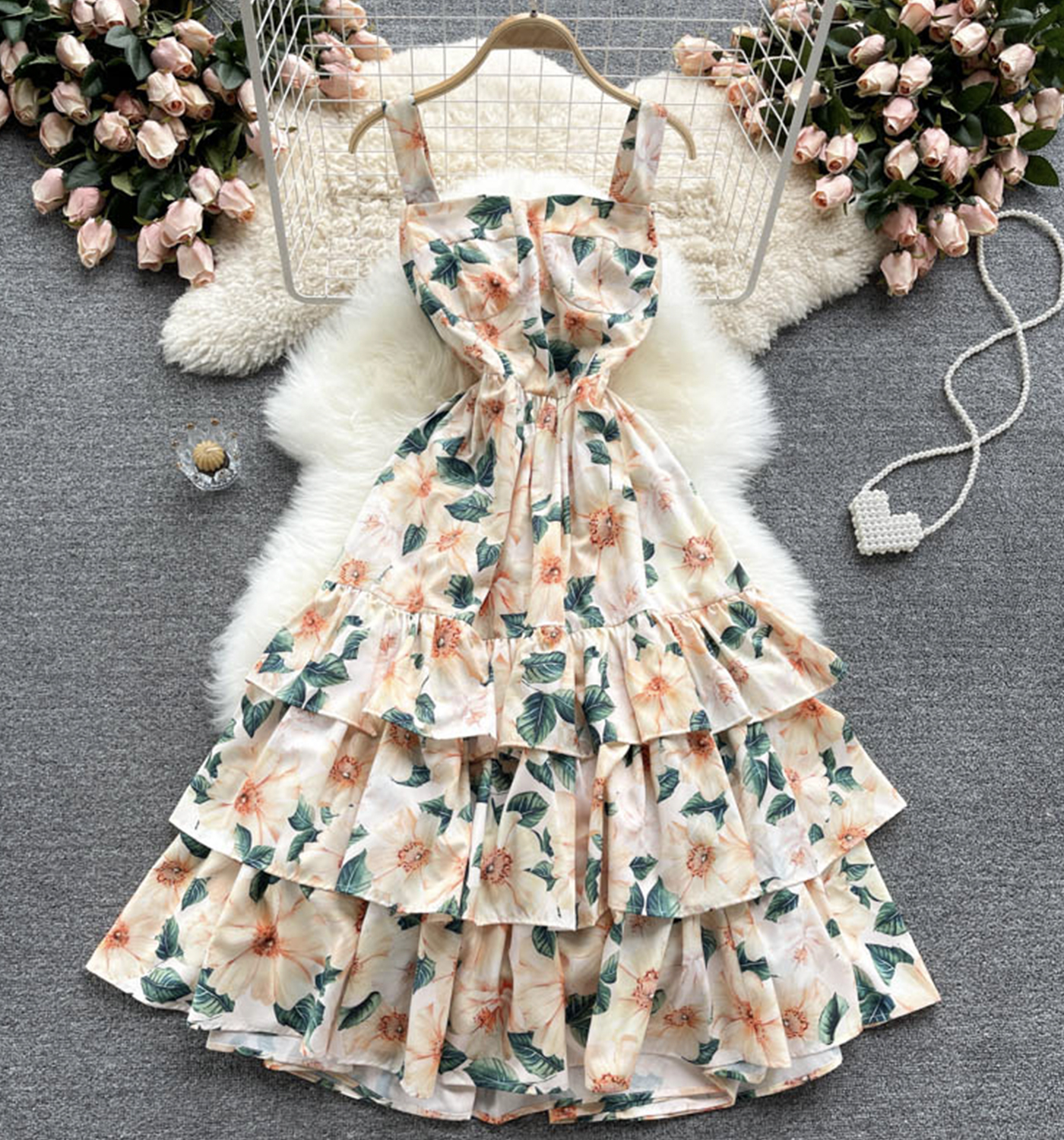 evening cocktail dress Champagne Sequin-Print Long Prom with Sheer Leg Latte coloured chiffon dress Sleeve Length:Extra Long - 36