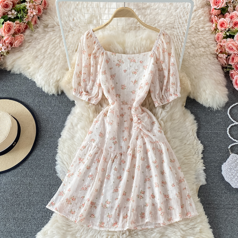 Cute A Line Floral Dress on Luulla