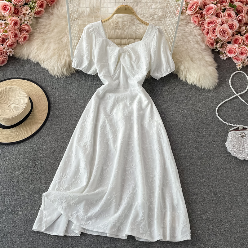 Sweet A Line White Short Dress Fashion Dress on Luulla