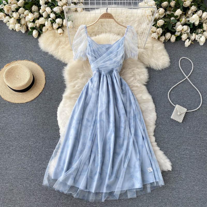 Blue Tulle Short A Line Dress Fashion Dress on Luulla